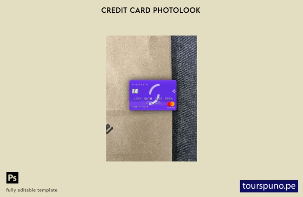 listo para imprimir plantilla frontal de aspecto fotográfico de Mastercard d 125